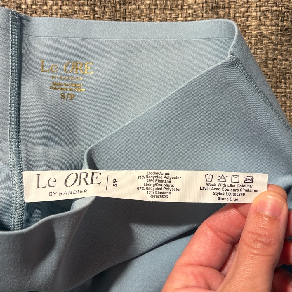 Le Ore (Bandier) Bella Bonded Performance Leggings in Stone Blue SZ S EUC - Picture 5 of 6